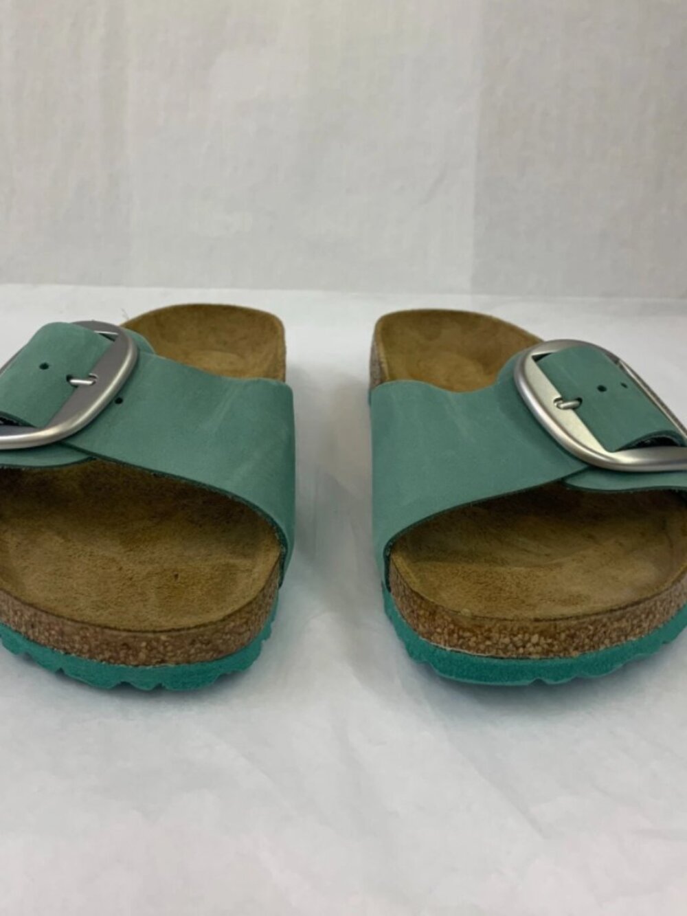 Birkenstock Madrid Big Buckle Beryl Nubuck Leather Regular Width Sandals